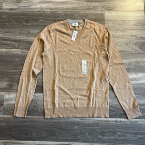 Old Navy Men's Light Brown V-Neck Sweater